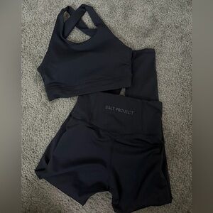 Salt Project Black Sports Bra and Leggings Set